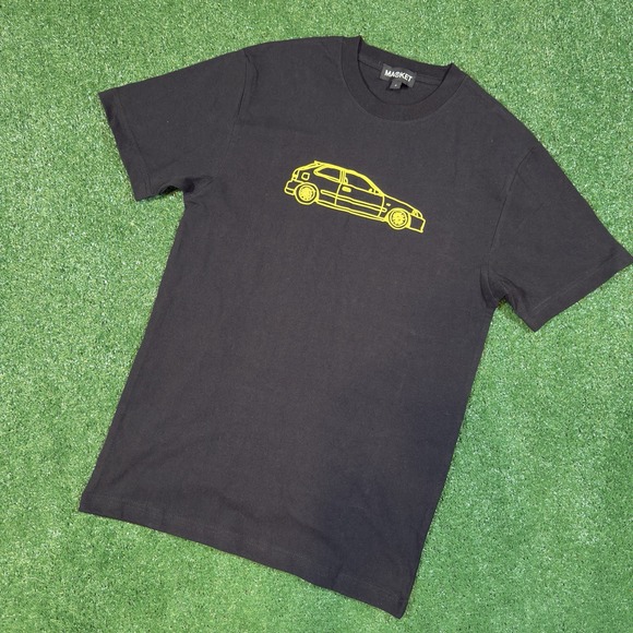 MA®KET Honda Civic Hatchback T-Shirt Black Yellow Graphic Size‎ Small